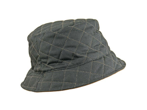 WSC16 Quilted Wax Bucket Hat in Black/Tan
