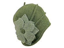 Load image into Gallery viewer, WSC24 20&#39;s Wool Cloche in Moss
