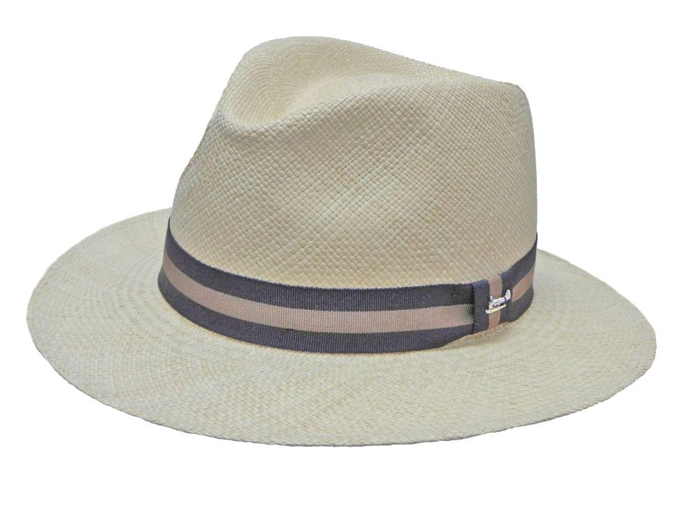 Portofino Panama Trilby in White/Black