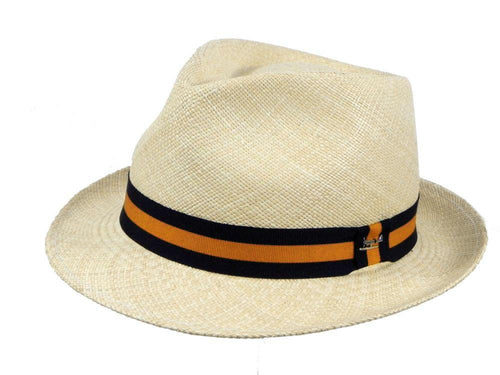 Henley Panama Trilby in Natural/Orange