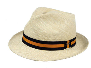 Henley Panama Trilby in Natural/Orange