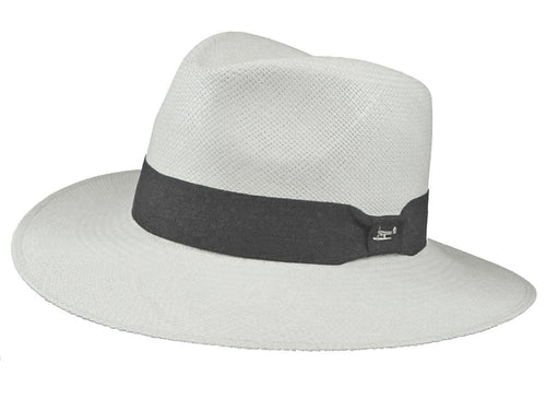 Hamilton Panama Fedora in White/Black