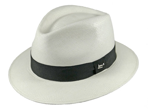 Sandown Panama Trilby in White/Black