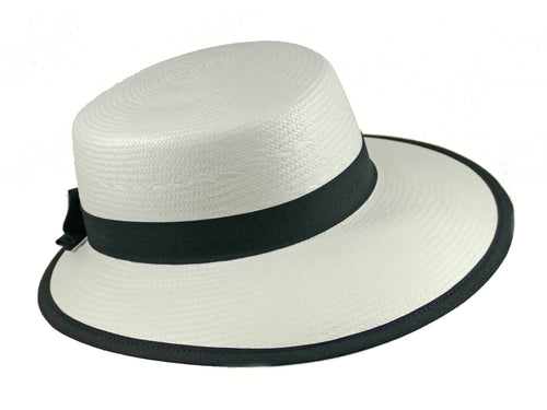 WSC35 Panama Sun Hat in White/Black