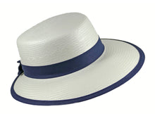 Load image into Gallery viewer, WSC35 Panama Sun Hat in White/Navy
