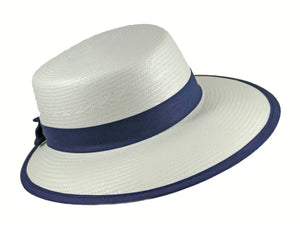 WSC35 Panama Sun Hat in White/Navy