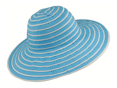 WSC37 Ribbon and Rio Sun Hat in Turquoise