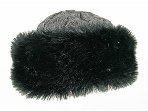 WSK04 Cable Knit/Faux Fur Cossack in Black