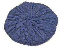 Load image into Gallery viewer, WSK05 Cable Knit Beret in Midnight
